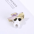 Detail of creative gold tooth brooch with purple sun hat and black sunglasses decoration - Light Purple