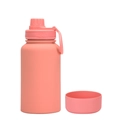 Coral pink 650ml stainless steel insulated water bottle with matte finish and silicone base - 650ml / Coral Pink - Sport