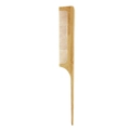 Handcrafted bamboo wood tail comb for precision hair styling and sectioning - Tail Comb