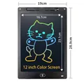 Tavoletta da scrittura LCD da 12 pollici per bambini con schermo arcobaleno e cornice nera - Schermo a Colori da 12 Pollici / Nero