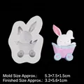 Bunny car silicone mold for DIY chocolate fondant and plaster crafts with heart wheels - 1# Rabbit in Cart / Gray