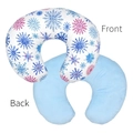 U-shaped nursing pillow cover with watercolor snowflakes and soft blue back - Snowflake
