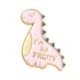 Pink dinosaur enamel pin with I'M SO PRETTY text and yellow belly for backpack decoration - Pink T-Rex-I'M SO PRETTY