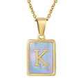 Blue Shell Letter K Style (With Chain)