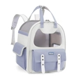 Lavender and cream breathable pet carrier backpack with cat-shaped window for small dogs - British / Lavender