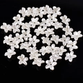White five-petal acrylic flower beads with pearl luster for DIY jewelry making - 9# Little 5-Petal Flower 11mm Approx 100pcs