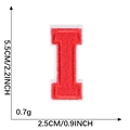 Red chenille letter I embroidered patch with dimensions 5.5cm for DIY apparel decor - Letter I / Red