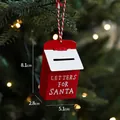 Christmas tree ornament featuring a red vintage Santa mailbox with festive hanging string - Red Simple Style 2