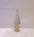 Espositore gioielli beige a forma di albero con stella dorata e base circolare - Grigio chiaro