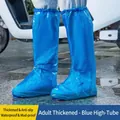 Copriscarpe alti blu monouso impermeabili per adulti con materiale spesso antiscivolo - Adatto alla taglia 36-46 / Alto Blu