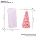 Pink rose tree aromatherapy candle silicone mold with finished wax product display - Small Rose Pillar