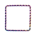 Rainbow gradient geometric square 304 stainless steel pendant charm with diamond cut texture - Square-S1516 / Colorful