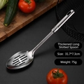 Stainless steel slotted spoon with 31.7x7.3cm dimension and silver polished finish - Thick Long Slotted Rice Spoon (1mm)