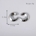 Sicherheitsnadel-Ohrring aus Edelstahl in Silber, 18K vergoldet, Größe 2,4cm - C-Typ Silber