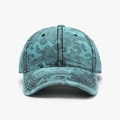 Casquette de baseball camouflage bleu cyan vintage avec texture en coton délavé à 6 pans - Réglable / Camouflage Léopard Bleu Lac (25A229 Bleu Lac)