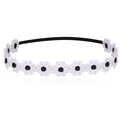 Soft white daisy flower elastic headband with black center for baby girls summer accessory - Black