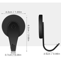Strong magnetic black metal hook variant with detailed dimension specifications - Black Small Curved Hook