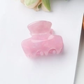 Pink translucent resin hair claw clip with jelly texture for half-up hair styles - Cream Pink