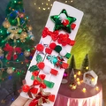 Kids' Christmas hair clip set with red and green glitter bows on a white card - 6# Sequined Star 10-Piece Set