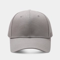 Detailed close-up of dark grey baseball cap with twill fabric and reinforced stitching - Adjustable / Gray