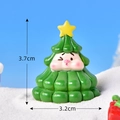 Miniature resin Christmas tree figurine with a cute cartoon face, size 3.7cm x 3.2cm - No. 1 Christmas Tree Pig