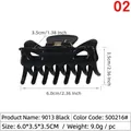 Pince à cheveux noire brillante pour femme en taille moyenne, mesurant 6,0x3,5x3,5cm - 6cm 7-Dents Noir