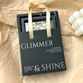 Elegant black jewelry gift box set with gold ribbon handles and glimmer foil text - Black (with Raffia) + Floating Box