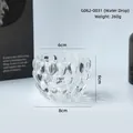 Portavelas de vidrio ámbar con relieve de gotas de agua, modelo G062-0031, 260g - Gota de agua grande