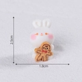 Mini figurine lapin blanc en résine avec bonhomme de pain d'épices pour micro paysage - Lapin Bonhomme de Pain d'épices