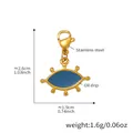 Evil eye pendant necklace in 18k gold plated stainless steel with blue oil drip finish - Gold Evil Eye Blue Core Pendant (D154-1)