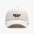Beige cotton baseball cap featuring brown BEAR 3D embroidery and DISCOVER label - Adjustable / Beige