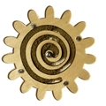 Wooden busy board maze toy with spiral track and golden metal beads in gear shape - Gear Sandglass