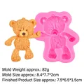 Pink silicone teddy bear mold with brown 3D bear showing realistic fur texture - 3# Textured Bear / Pink