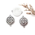 Antique silver Celtic knot alloy connector charms for DIY jewelry making - 1Pc Double Hole Celtic Knot 20x26mm