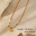 Detail of layered gold-plated stainless steel necklace with length measurement 39-43cm - LC40015 Milky White Octagonal Star Necklace