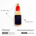 Lipstick pendant in gold finish with red enamel detail on stainless steel - PJ91416 (Lipstick Charm)