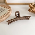 Elegant large mocha brown matte hair claw clip with minimalist frosted finish for women - Brown Matte Large(FJ259)