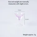 Miniature purple martini cocktail glass model charm, measuring 3.3cm by 4.1cm - Model / Purple