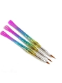 Set of 3 mermaid tail nail art liners with gradient fish scale handles for painting - Phoenix Tail Nail Crystal Brush / 3pcs