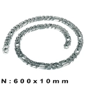 Gothic 10mm wide stainless steel mens chain necklace in vintage silver finish, 600mm long - Gothic Retro Necklace Style (项链KN4054-D)