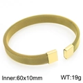 Bracciale aperto a rete intrecciata placcato oro 18K 60x10mm con terminali lucidi fini - 60*10mm (19g) / Oro