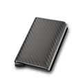 Slim carbon fiber RFID blocking wallet with automatic pop-up aluminum credit card holder - Carbon Fiber Grey