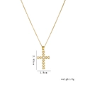 Gold cross necklace with sparkling cubic zirconia pendant, 2.85cm height and 4g weight - Gold White Zircon Triangle Cross (1525)