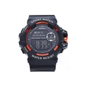 Black sports digital watch for students with orange accents and waterproof display features - Default Bagged / Black Red