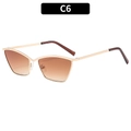 Cat-eye metal sunglasses with C6 gradient tea lenses and elegant gold frames - Gold Frame Gradient Tea Lens