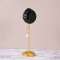 Resin metal ear model jewelry display stand with blue stone stud and pearl drop earring - Right Ear Black