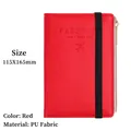 Red RFID passport holder in PU leather with black elastic strap and gold zipper pocket - Zipper Style / Red