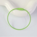 Neon green PVC coated stainless steel wire keychain ring with screw connector link - Light Green