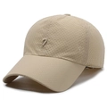 Summer quick-dry khaki baseball cap with breathable laser-cut holes and 3D number 7 embroidery - Adjustable / Khaki