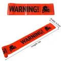 Orange Halloween warning tape with skull icon and 5m length for spooky party decoration - Warning Line
